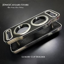 Jdm Jp Chrome Piano Black Cup Holder Drink Car Instrument Desk Table Universal