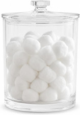 Forpro Clear Acrylic Apothecary Jar with Lid, 60 Oz Shatterproof Bathroom Vanity