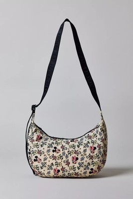 DISNEY X BAGGU Medium Nylon Crescent Bag - Storybook Floral NWT 