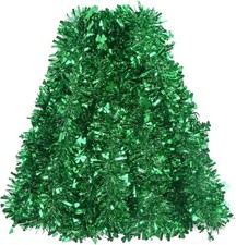 33FT St.Patrick's Day Tinsel Garland,Shamrock Clover Green Metallic Garland for