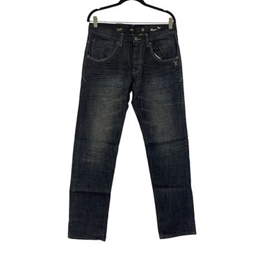 Marc Ecko Mens Low Rise Button Fly 5 Pocket Slim Fit Jeans Size 32x32 Black NWT