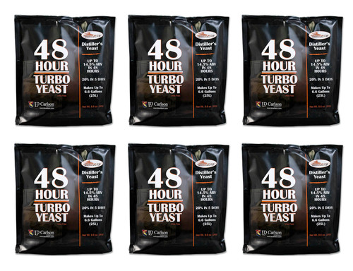 SIX PACKS FERMFAST 48 HOUR TURBO YEAST 14%-20% ALCOHOL WHISKEY STILL THE BEST