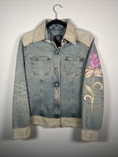 Women's Denim Jackets Small w/ Painted Sleeve 9