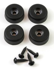 Black Rubber Screw In Feet With Steel Washer 25mm Diameter / 10mm Height Feet