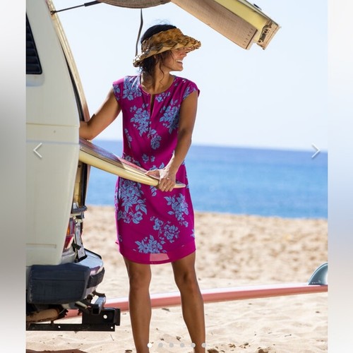 Title nine L sunbuster dress pink blue floral spring summer beach outdoor UPF 50