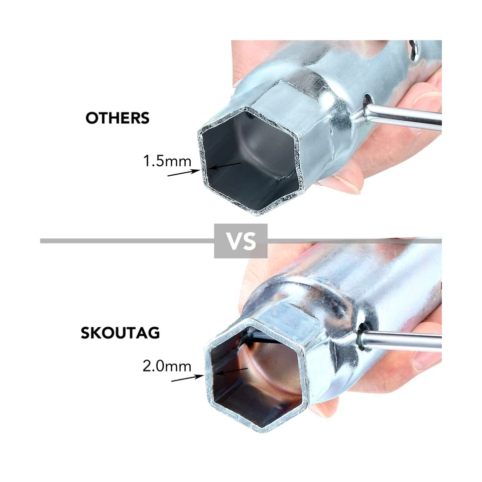 Elemento calentador de agua RV llave de vaso, herramienta de extracción de llave hexagonal doble para ánodo... Foto 4 de 4