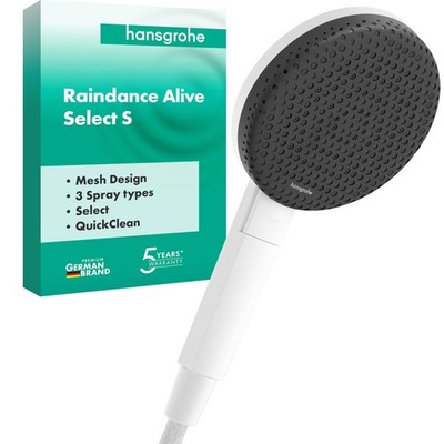 Raindance Alive Select S  Duschkopf, Handbrause mit 3 Strahlarten inkl. Powde...