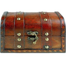 - Pirate Treasure Chest Storage Box - Ligero Alexa 6,7" x3,9 x3,9 - Durable W...