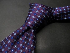 Altea Milano 100% Silk  Purple Geometric Design Tie - Made in Italy Mint! Y35
