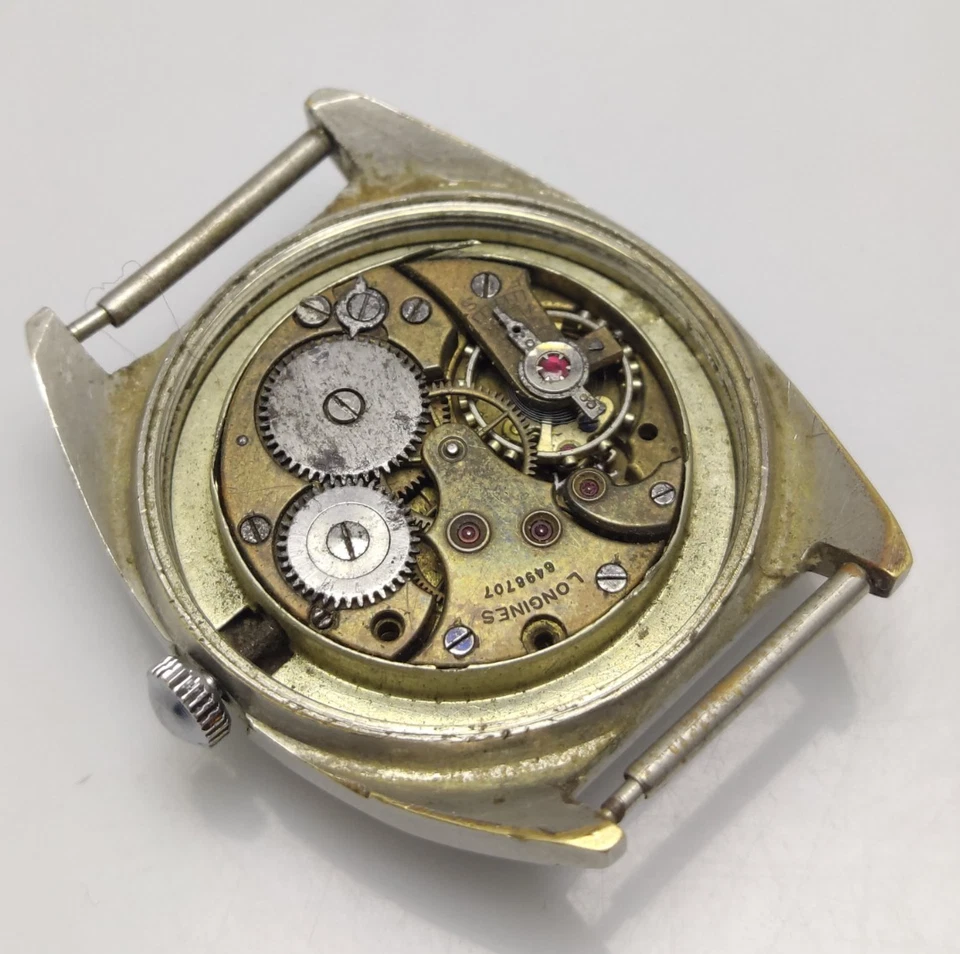 Movimiento de reloj pulsera manual mecánico Longines vintage para piezas equilibrio fino Foto 3 de 4