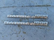 1972-79 Datsun 1600 Fender Emblem Pair Chrome Left Right 620 Original 72 73 74