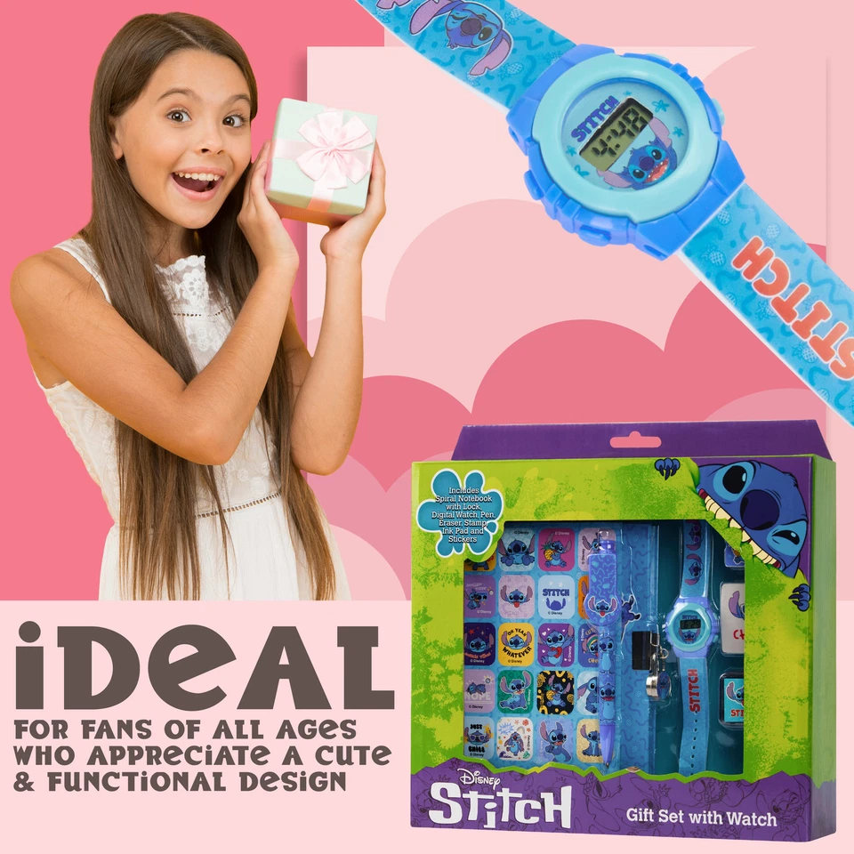 Disney Kids Stitch Gift Set With Digital Watch Accessories - Image 2 of 4