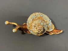 JAY STRONGWATER MINIATURE ENAMEL & SWAROVSKI CRYSTAL SNAIL TRINKET BOX VERY NICE