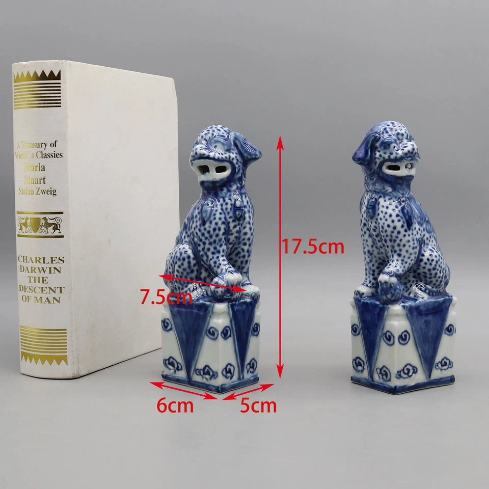 Pair of Foo Dogs,Fu Dogs,Buddha Dogs,Chinese Guardian Lions,Ceramic Sculpture - Image 2 of 4