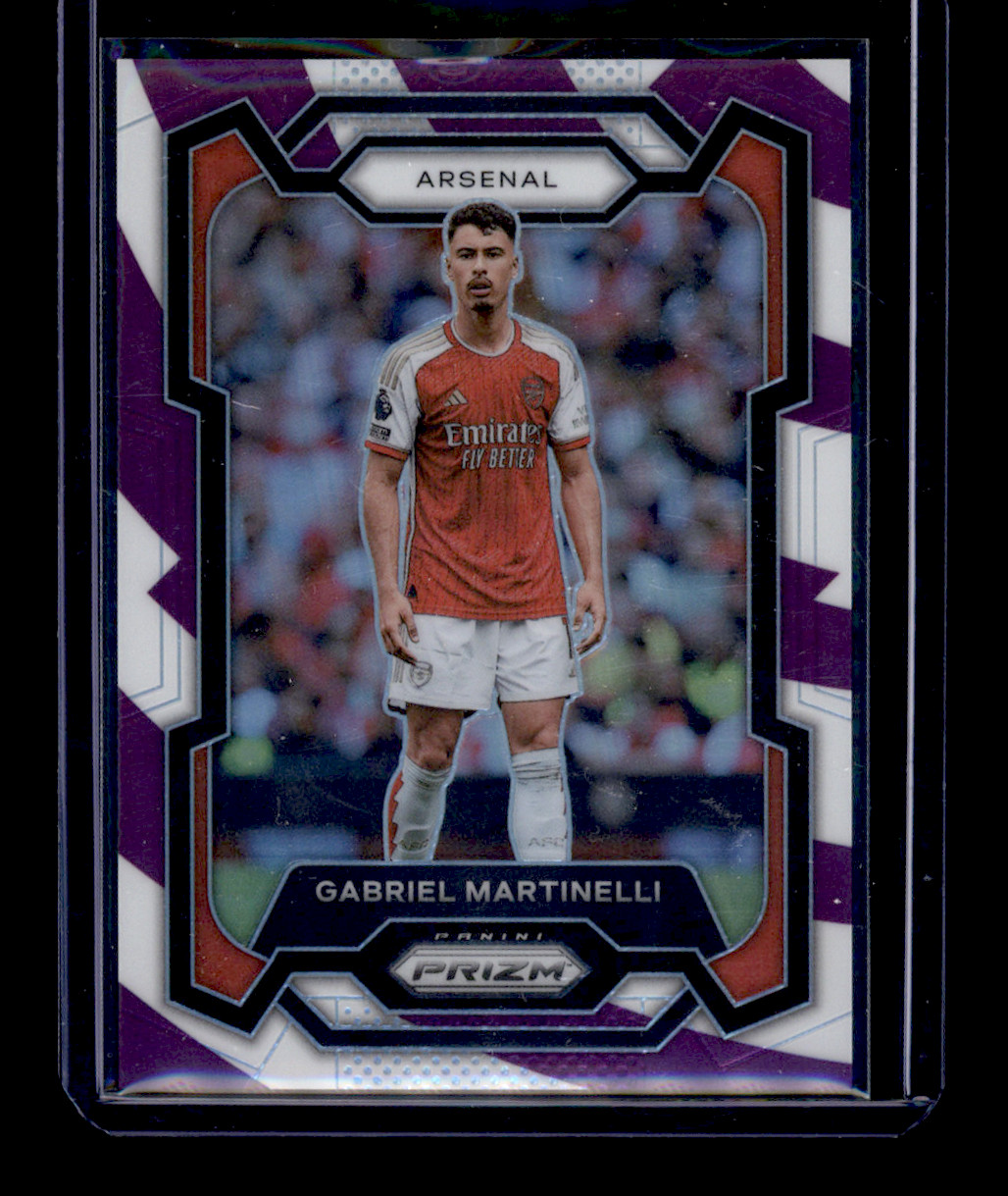 2023-24 Panini Prizm Premier #25 Gabriel Martinelli Purple White Stripes 54/92