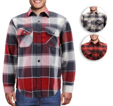 Men s Snap Button Long Sleeve Plaid Soft 100 Cotton Flannel Button Up Shirt