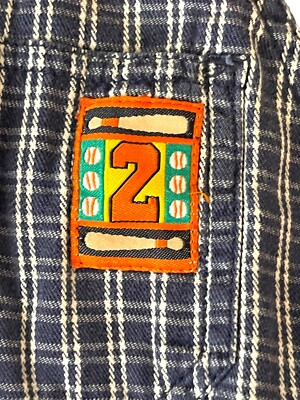 vintage GYMBOREEカラフルショートオール Vintage 1997 Gymboree Sport Boys Plaid Shortalls 2T 3T Rainbow Tag