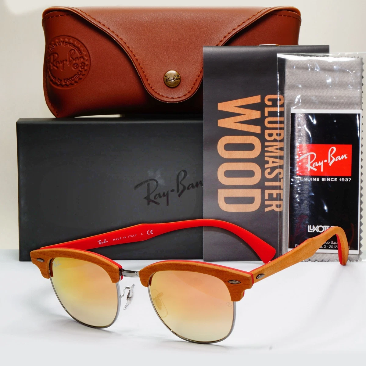 Ray-Ban Clubmaster Wooden Retro Sunglasses for Men for sale | eBay
