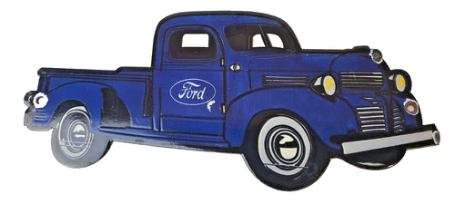 Vintage Ford Trucks Sign - Gas Motor Oil Pump Automotive Service Porcelain Sign