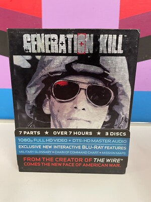 Generation Kill (Blu-ray, 2008) HBO 7-Part Mini-Series 3-Disc Box Set