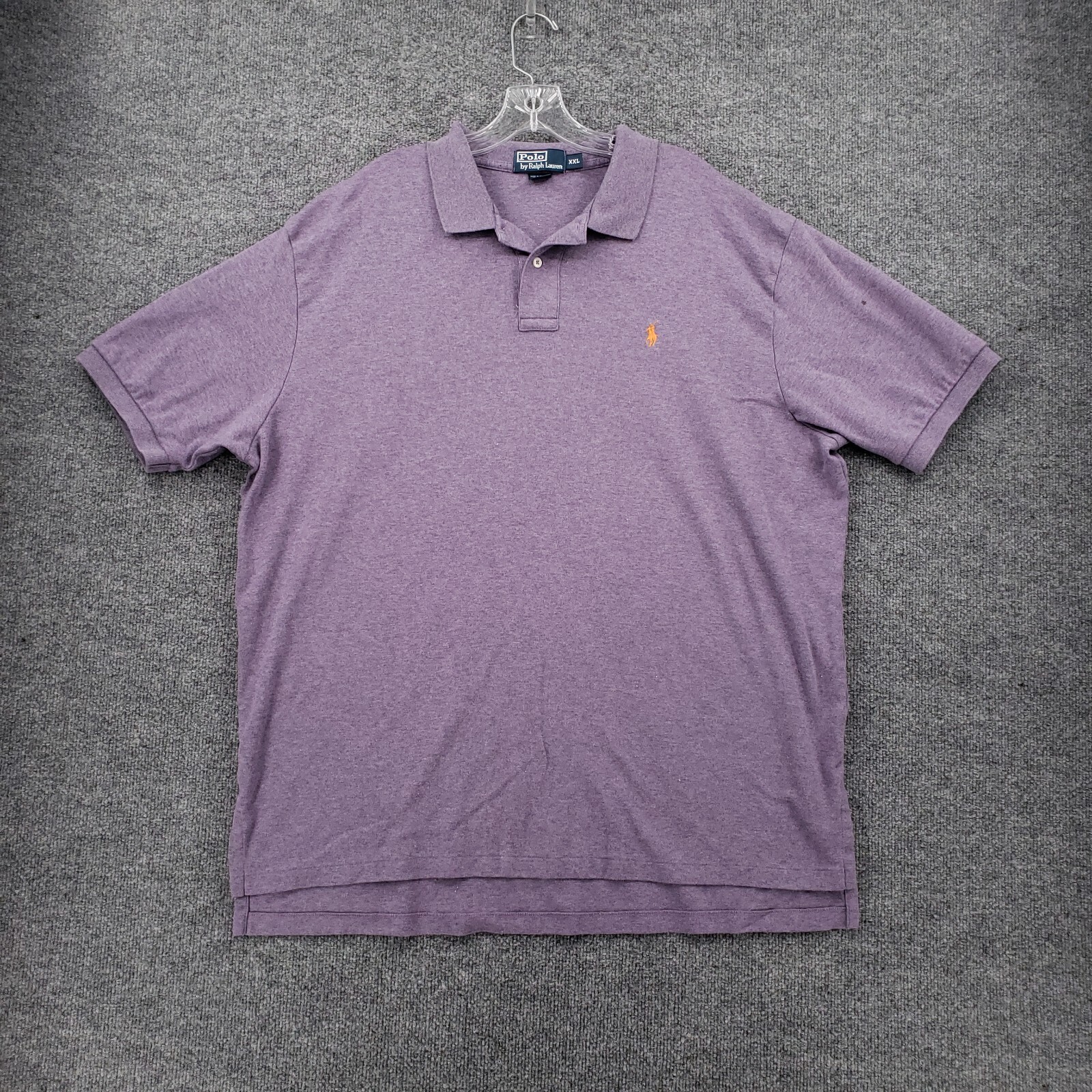 Polo Ralph Lauren camicia uomo 2XL viola manica corta colletto cotone golf pony
