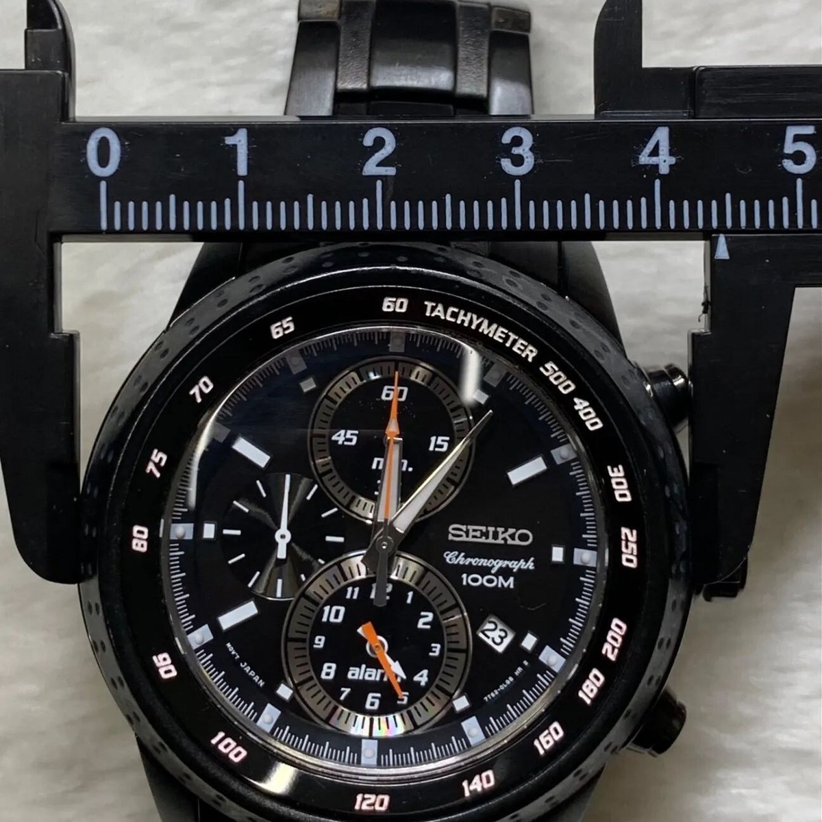 Seiko Chronograph 7T62-0HL0 Black Tachymeter Watch From Japan BNB