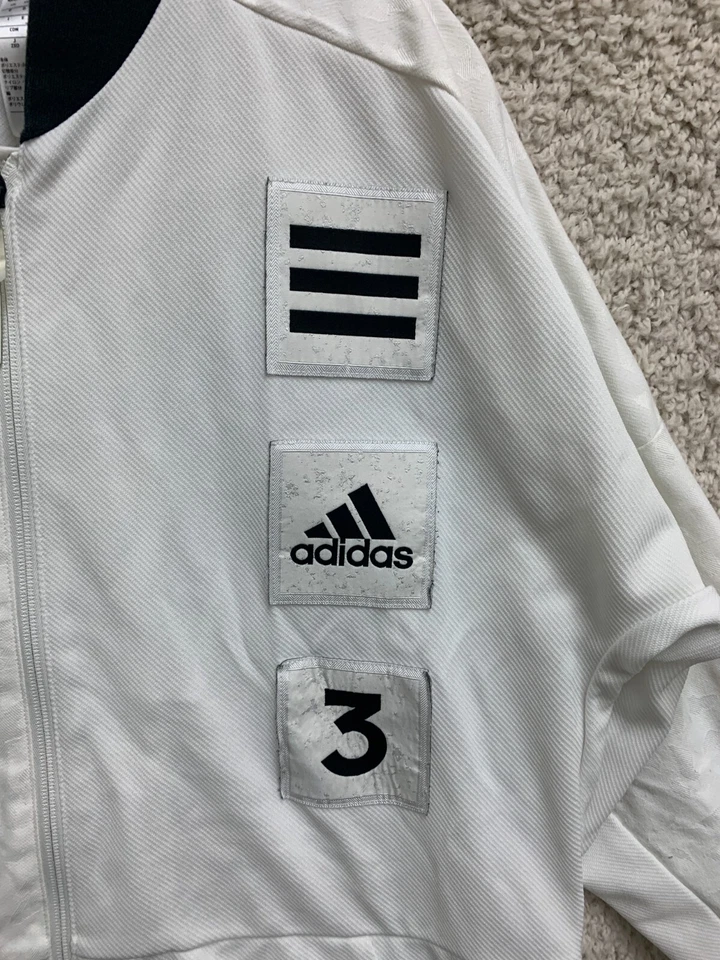 Chaqueta Universitaria Adidas Y-3 Yeezy Chance the Rapper Colaboración Grande Blanca Cremallera Para Hombres Foto 3 de 4