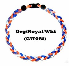 3 Rope Tornado Twist Baseball Softball Necklace 18 20" Gators Mets Orange Royal