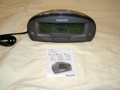 Philips AJ3540/37 Clock Radio Digital Display AM FM Tuning Time Dual Alarm Gray