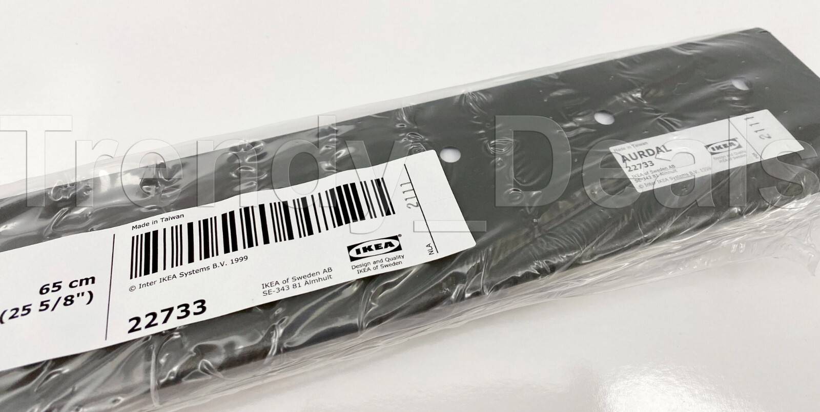 SET of 2 Ikea AURDAL Suspension Rail, Steel Dark Gray 25 5/8" 604.609