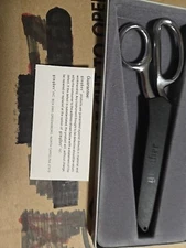 Vintage GINGHER Dressmaker BRAZIL G-8 Knife Edge CHROME Scissors Box~Sheath