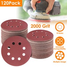 120Pack 5" Round Sandpapers Random Orbital Sander Pads Sanding Discs 2000Grit 0.15 per gallon