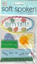 RARE! MAMBI Soft Spoken 3D stickers HAPPY EASTER Theme 90532 Fast FREE Shipping!