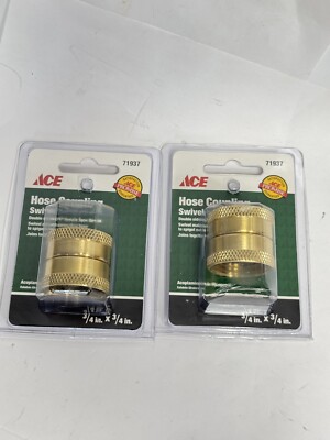 2 Pcs 3/4'' Garden Hose Coupler Connector Dual Swivel For Male Ends