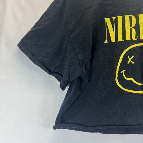 Nirvana Black Logo 100% Cotton Short Sleeve Crop Top Women's Size Medium - Picture 2 of 13