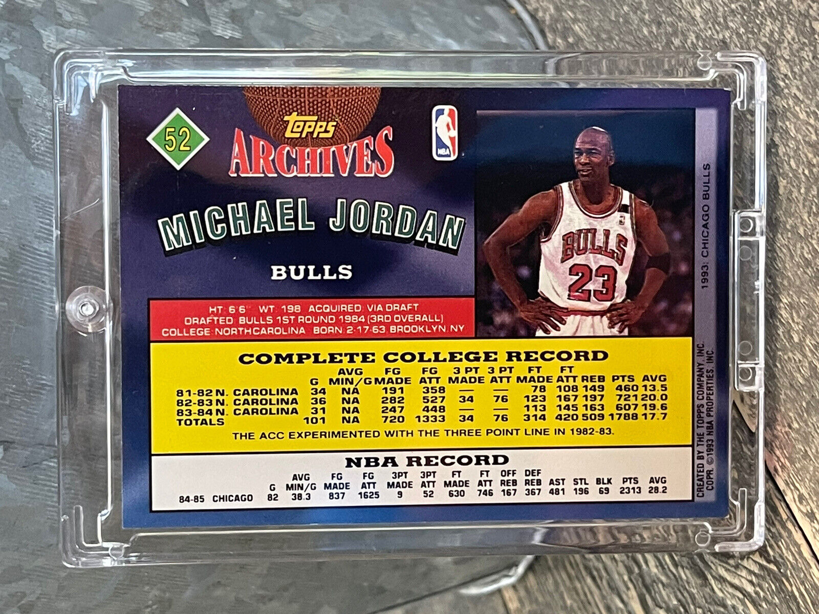 Michael Jordan ROOKIE CARD - TOPPS ARCHIVES ORIGINAL AUTHENTIC