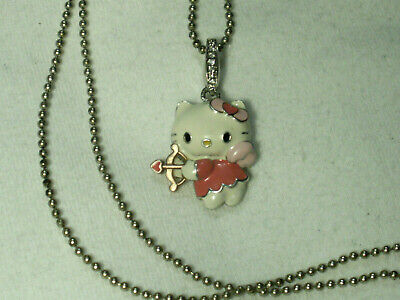 Sterling Silver Hello Kitty Crystal/Gold-tone/Enamel Leo Necklace 