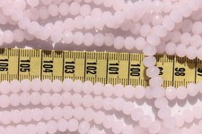 6x4mm Rondelle Faceted Crystal Glass Milky Rose Pink Beads/95 pieces