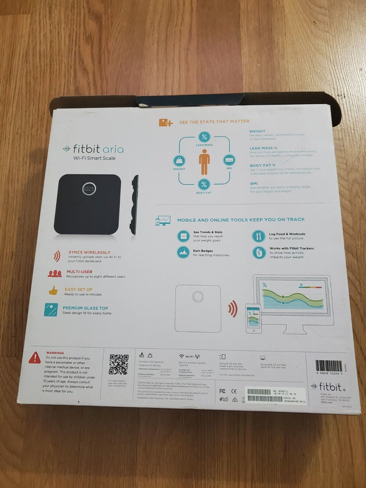 Fitbit Aria Smart Scale FB Fitness Activity Weight Scale | eBay