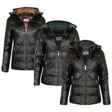New Womens Ladies BLACK Quilted Winter Designer Coat Puffer Hooded Jacket Parka 
