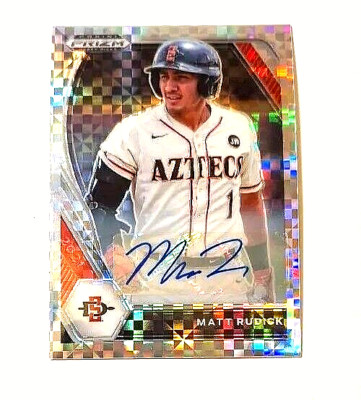 Matt Rudick 2022 Panini Prizm Draft Checker Prizm Signatures #216 Matt Rudick Rc ...