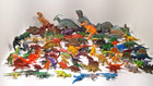 Plastic Rubber Dinosaur Figures Lot of 100 Various Dino Approx 2'-6 1/2' Long