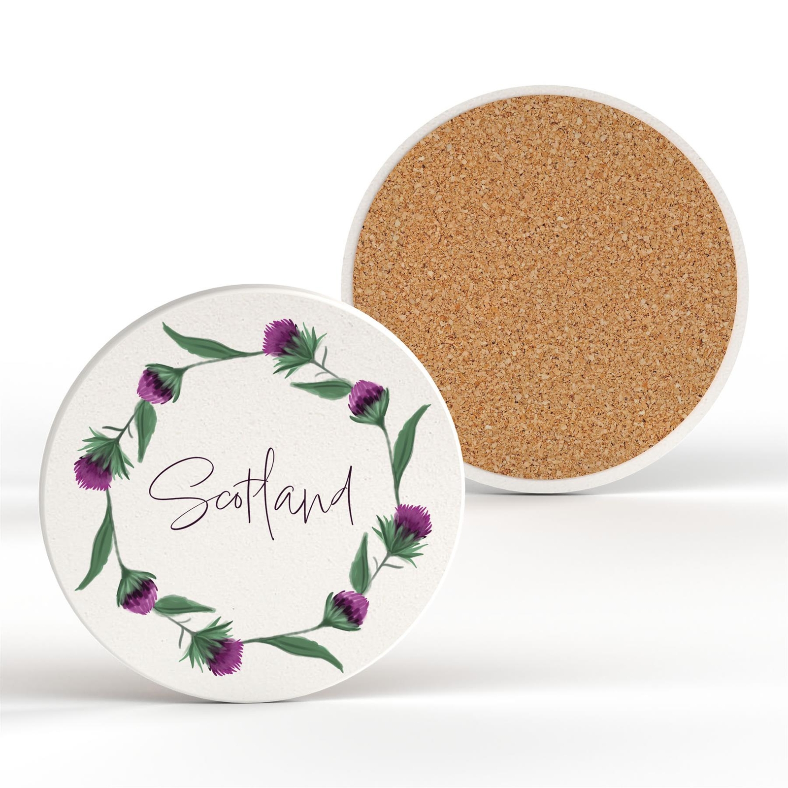Thistle Chain Flower Of Scotland Ceramic Round Coaster