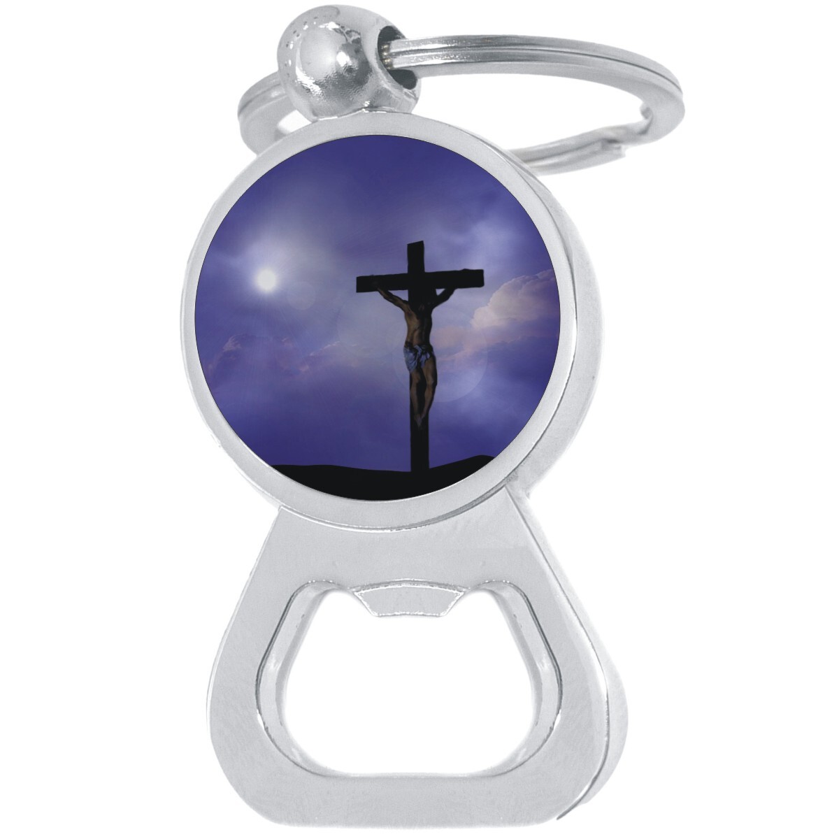 Bahamas Flag Bottle Opener Keychain - 3D Stainless Steel & Glass Souvenir Keyring And Opener - View #14