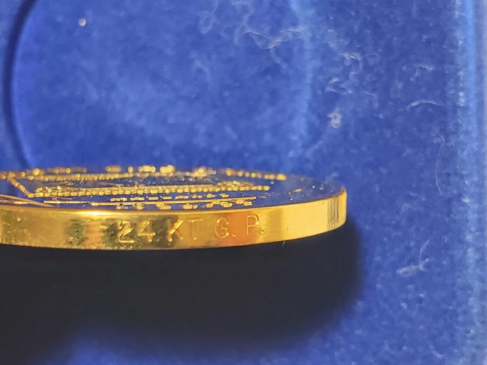 Vintage 24k G.P. Migratory Bird Stamp Medallion 1934-35 Mallards Jay Darling - Image 4 of 4