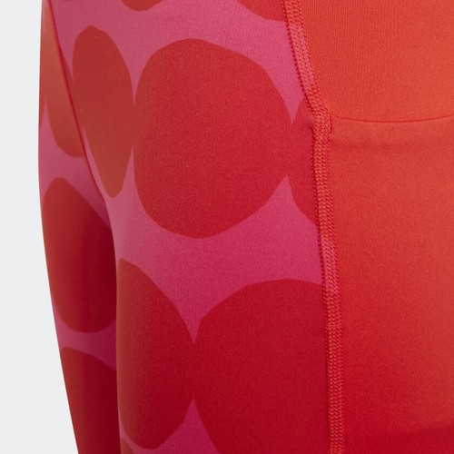 Adidas x Marimekko Youth Girl's Red Pink Tech Fit Leggings GV2052 Pocket Women's - Picture 11 of 11