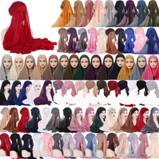 One Piece Amira Muslim Instant Scarf Hijab Shawl Wrap Bonnet Hat Turban Cap Veil