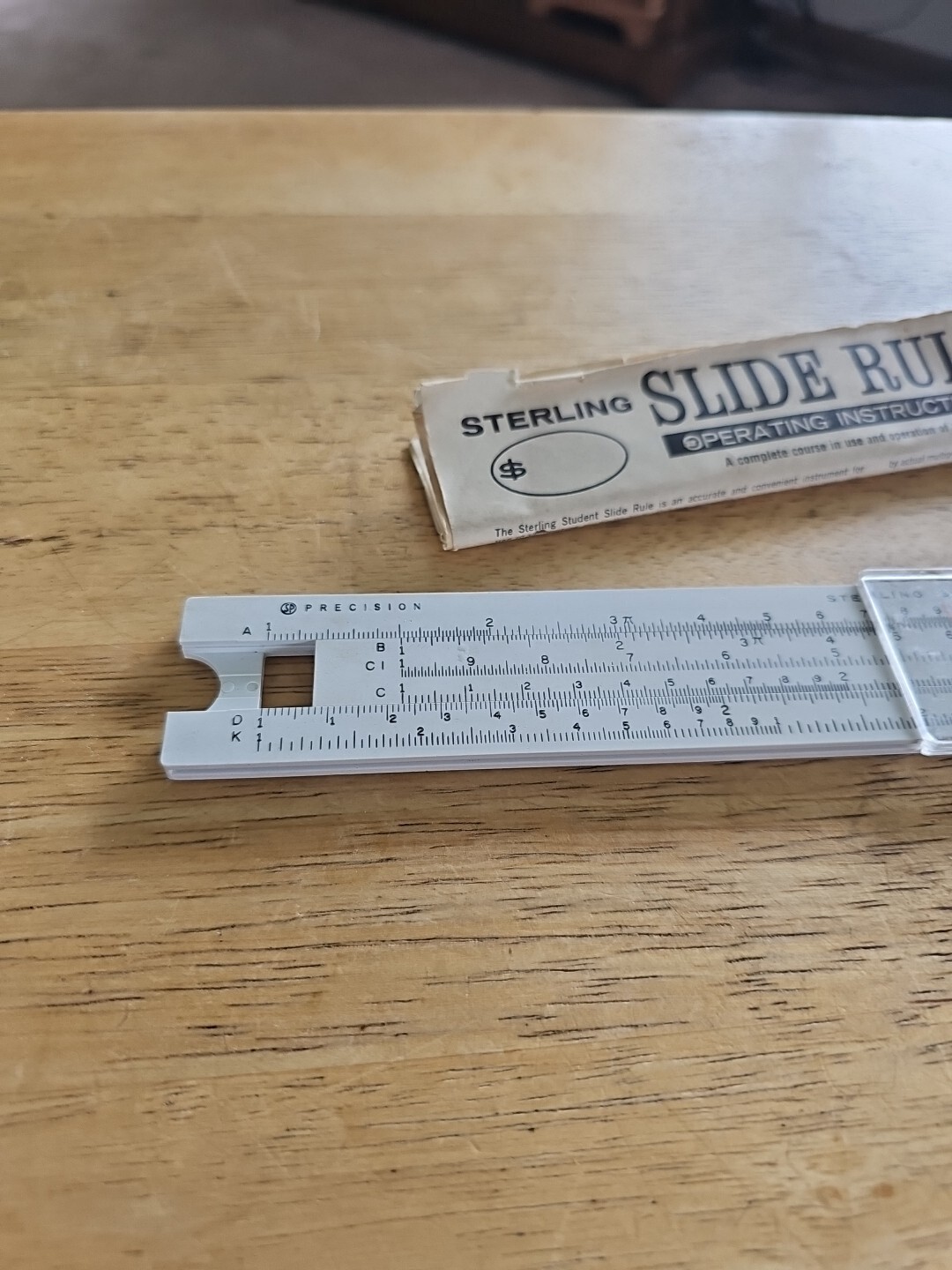 Metal Ruler Code Slide Vintage Precision Sterling Slide Rule Ruler With Instructions.