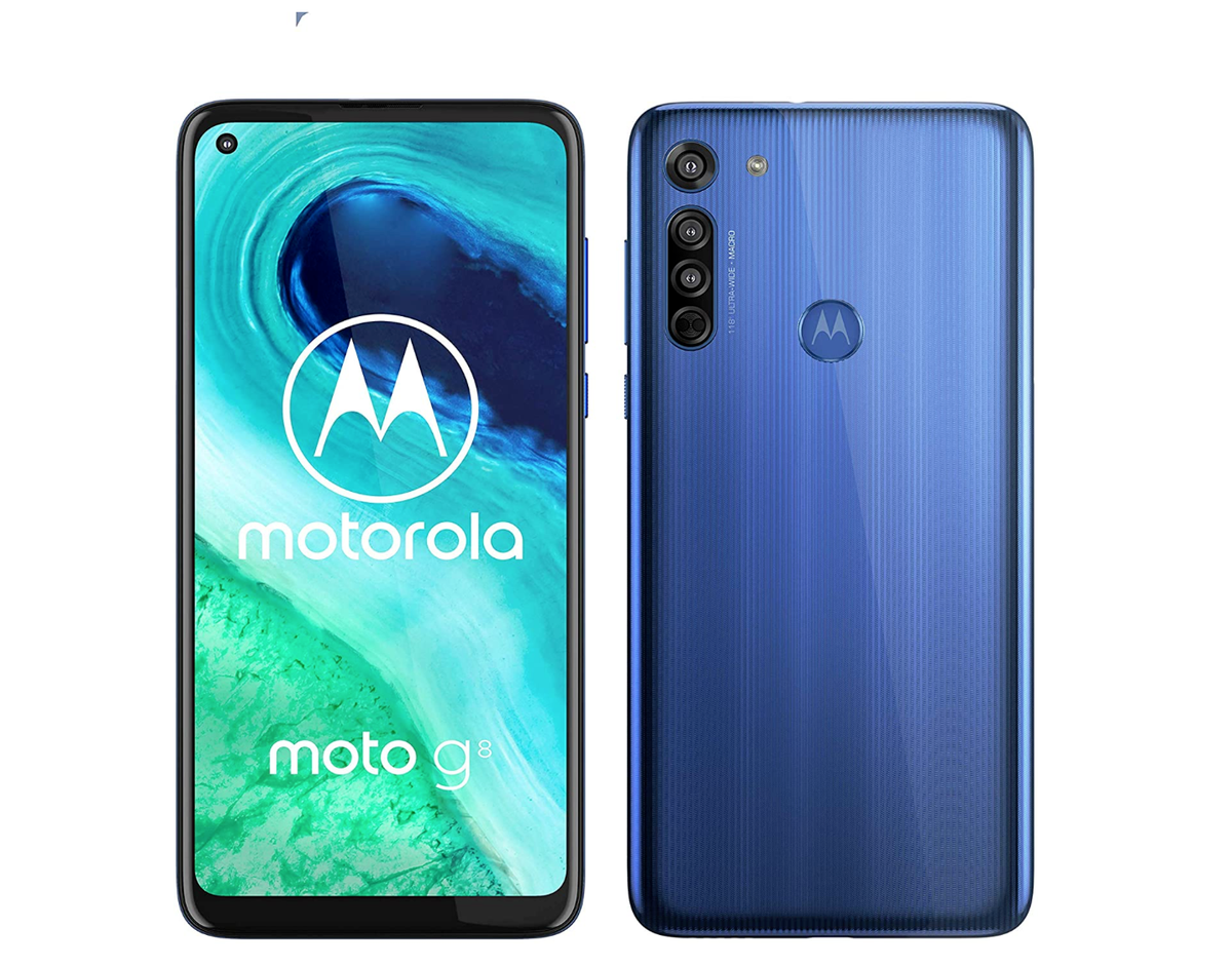 Motorola Moto G8 - 64GB - Neon Blue (Unlocked) Smartphone