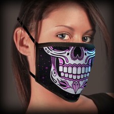 Sugar Skull Face Mask Protect Mouth and Nose Reusable two Layer Unisex